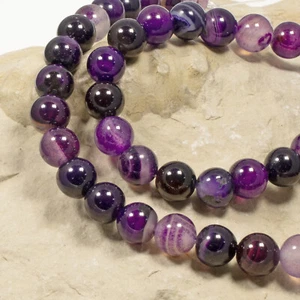 8mm Purple Agate Gemstone Beads Strands for Jewelry Making 47pcs - Picture 1 of 4