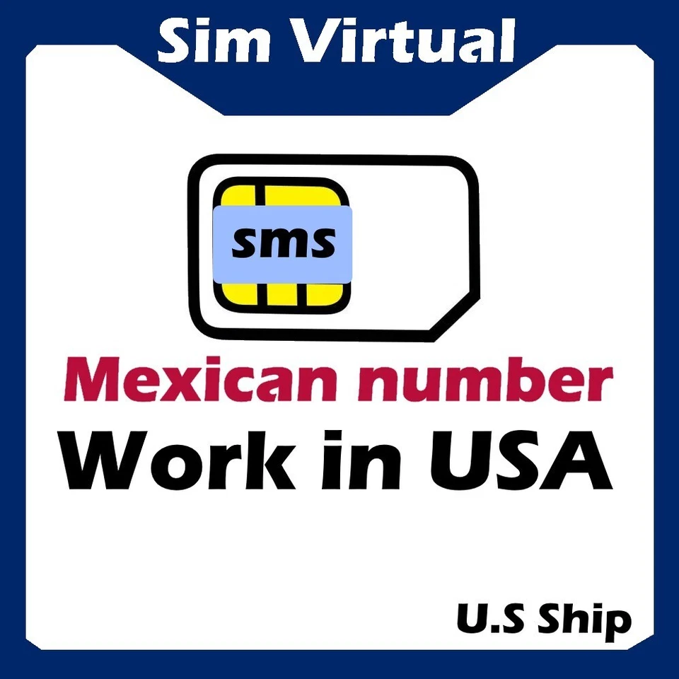 AT&T Mexico & VIRTUAL Sim MEXICAN  Number for  WA,INS,X ETC,,IS NOT ESIM. - Image 1 of 1