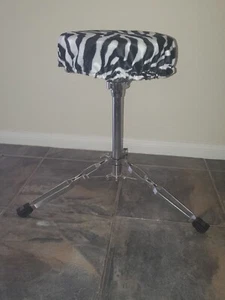 Drum Seat Cover Zebra Print small round stool cover  - Picture 1 of 2