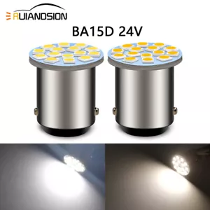 BA15D 1142 LED 24V Car Boat Marine Truck Light Backup Reverse Bulb Warm/White - Foto 1 di 9