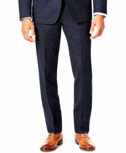 $250 Dkny Men'S Size 31w Unfinished Hem Blue Textured Trouser Dress Suit Pants - Picture 1 of 1