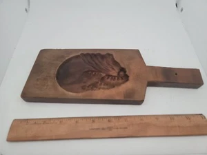 Antik Vintage 1800 Wandbehang/geschnitzte Holz Butter/Süßigkeiten/Plätzchen/Kuchen Form - Bild 1 von 7