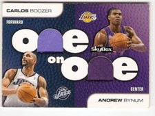 CARLOS BOOZER ANDREW BYNUM DUAL JERSEY 2008-09 SKYBOX ONE ON ONE JAZZ LAKERS