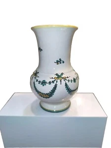 Giustiniani Ceramic Vase Italian White Green Yellow Floral Italy Marked - Picture 1 of 12