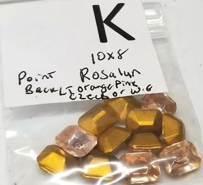 6 Vtg Lot 10x8mm Octagon Rhinestone Czech W Germany Jewelry  Repair Brooch 8010 - Image 1 of 2