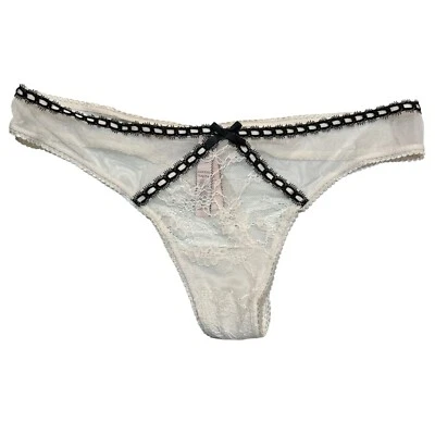 Nuevo con etiquetas Tanga Victoria's Secret Dream Angels Talla XS-M-L-XL Marfil Crema Encaje Negro Foto 1 de 4