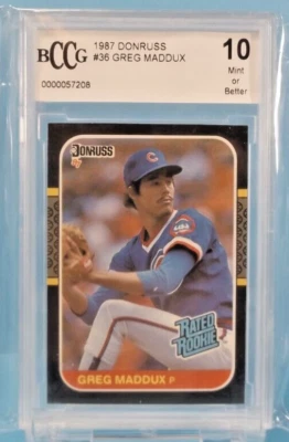 1987 Donruss #36 BCCG 10 - Greg MADDUX Rookie - Chicago Cubs - Image 1 of 2