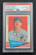 1961 FRANK FRISCH Signed Fleer Card-HALL OF FAME-GIANTS-CARDINALS-PIRATES-PSA