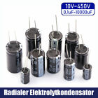 Elektrolyt Kondensatoren Radial Aluminium 0,1Uf Bis 10000Uf / 10V Bis 450V ±20%