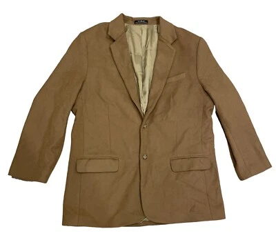 Vintage L.L. Bean Tan Wool Cashmere Sport Coat Suit Jacket Blazer Men’s 46 Tall - Image 1 of 4