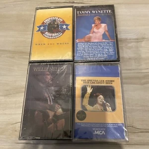 4 Classic Brand New Country Cassettes Willie Nelson Confederate Railroad Tammy - Picture 1 of 6