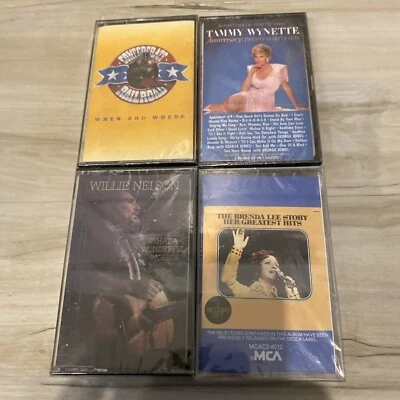 4 Classic Brand New Country Cassettes Willie Nelson Confederate Railroad Tammy - Image 1 of 4
