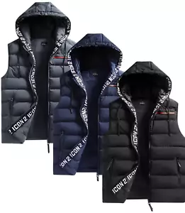 Mens ICON2 Hood Hooded Gilet Lined Bodywarmer Outdoor Military Padded Jacket - Picture 1 of 5
