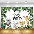 Two Wild Backdrop Jungle Safari Animals Boys 2nd Birthday Party Photo Background