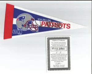 TERRY GLENN PATRIOTS AUTO AUTOGRAPH PENNANT WITH COA! - Picture 1 of 1