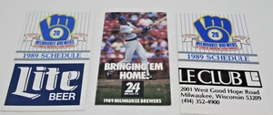 Milwaukee Brewers 1989 Season Schedule LOT of Three (3) MLB Baseball - Picture 1 of 5