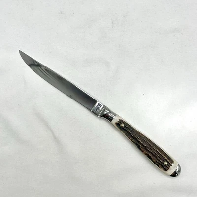 Cuchillo de cocina para carne Kershaw 5” Solingen Alemania mango de hueso de ciervo inoxidable de colección Foto 1 de 4