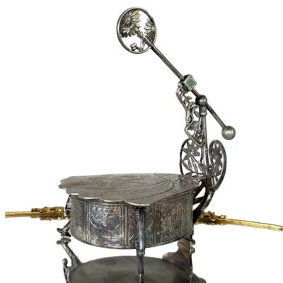 Antiguo Joyero Pairpoint Plateado - Movimiento Estético | Firmado Foto 1 de 4