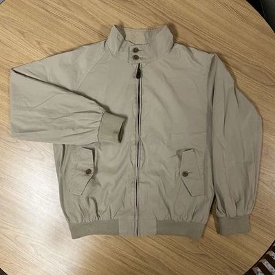 Orvis Mens Medium Harrington Check Lined Jacket Bomber Baracuta Style Beige - Image 1 of 4