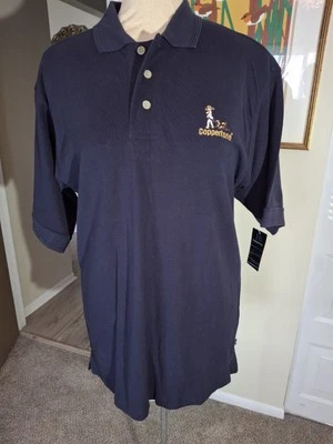 Camisa polo de golf vintage Coppertone Highland Bay para hombre L azul marino manga corta nueva con etiquetas Foto 1 de 4