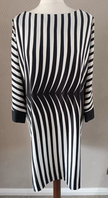STAR by Julien Macdonald Debenhams Black & White Stripe Tunic Dress Top UK 16 - Image 1 of 4