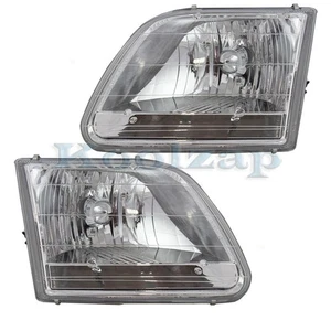 For 01-04 F150 Pickup Halogen Headlight Headlamp Head Light Lamp w/Bulb PAIR SET - Picture 1 of 7