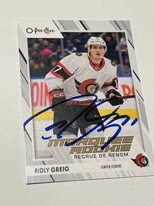 Ridly Greig Signed Card OPC O-PEE-CHEE Marquee Rookie RC JSA COA IP Auto a - Picture 1 of 3