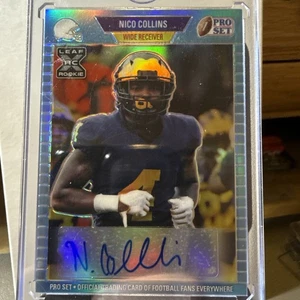 NICO COLLINS 2021 LEAF PRO SET METAL ROOKIE BLUE RAINBOW AUTO SP /10 - Picture 1 of 3