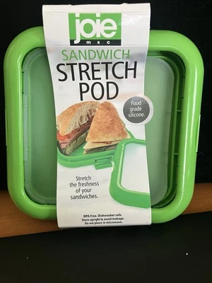 Joie Green Sandwich Stretch Pod Container. Food Grade Silicone!  New! - Image 1 of 4