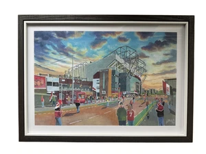 MANCHESTER UNITED ORIGINAL KÜNSTLER OLD TRAFFORD KOSTENLOSER VERSAND UK 48 STUNDEN - Bild 1 von 4