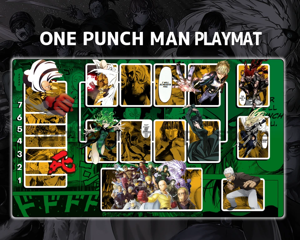 Union Arena Card One Punch Man alfombrilla verde escritorio para juegos alfombrilla de juego Foto 1 de 1