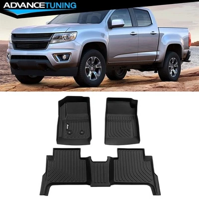 Fits 15-22 Chevrolet Colorado GMC Canyon Crew Cab All Weather 3D Floor Mats TPE - image 1 of 4