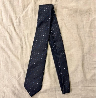 路易威登老花海军蓝领带阴影图案商务正式二手 — 第 1/3 张图片