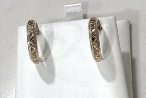 Native Am. Navajo Alvin Toadacheene Sterling 925 & 12k Gold Fill Hoop Earrings - Picture 1 of 6