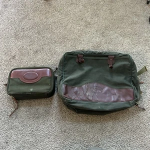 Vintage Gokeys Leather Canvas Bag Messenger Satchel And Made USA Shoulder Orvis - Picture 1 of 5