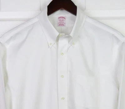 Brooks Bros. Madison Mens 17-35 L/S White Non-Iron Cotton dress shirt - Image 1 of 4