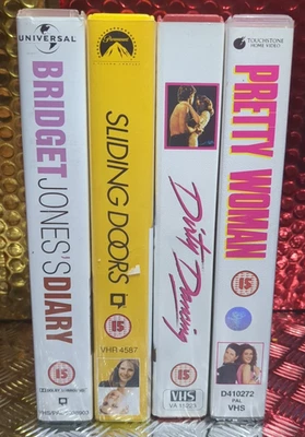 VHS x4 Rom-Coms: Dirty Dancing,Pretty Woman,Bridget Jones,SlidingDoors - Image 1 of 3