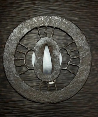 Kari ganso salvaje Sukashi Tsuba para accesorios Koshirae, antiguo Edo, #404 Foto 1 de 4