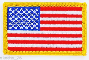 USA AMERICAN FLAG EMBROIDERY PATCH PATCH BADGE HEAT STICKER FLAG - Picture 1 of 1