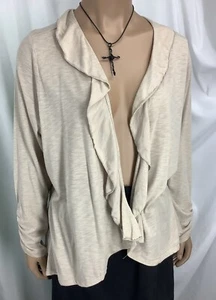 French Laundry Cardigan Womens 14/16 Beige Open Front TMH250212/TB3 - Picture 1 of 8