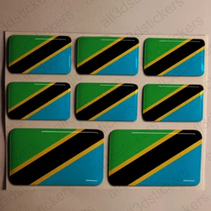 Sticker Tanzania Resin Domed Stickers Tanzania Flag 3D Vinyl Adhesive Decal Car - Picture 1 of 1