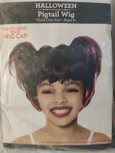 Childs Pigtail Wig Cosplay Black and Red Halloween Costume Dress Up 8 & up NEW - Picture 1 of 2