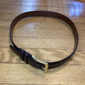 TORINO Brown Belt Mens Size 32 Brown Leather Belt Gold Buckle - Picture 1 of 18