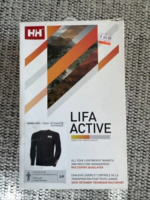 BN Helly Hansen Hombres Lifa Active Light Capa Base Crew Negro Talla S Foto 1 de 4