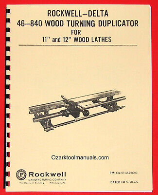 ROCKWELL-DELTA 46-840 11 -12  Lathe Copy Duplicator Instruction Part Manual 1018 • 10.09£
