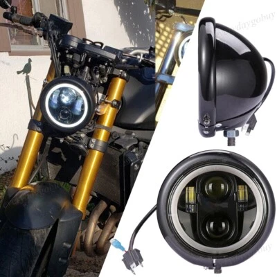 Cubo de carcasa de faros LED 5-3/4" 5,75 para Harley Sportster XL 883 1200 Dyna Foto 1 de 4