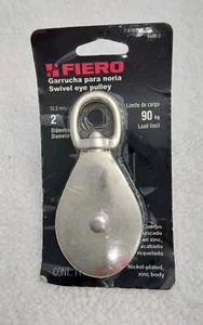 2" Swivel Eye Pulley 198lb. Load Limit Nickel-plated Zinc Body Fiero - Picture 1 of 4