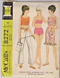8272 McCALLS c.1966 - BATHING SUIT TOP PANTS CAPRIS - Sz 7/9 B32-32.5" - Picture 1 of 2