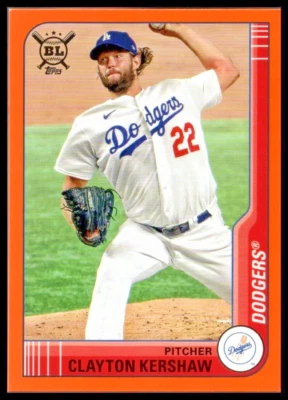 2021 TOPPS BIG LEAGUE ORANGE #37 CLAYTON KERSHAW LOS ANGELES DODGERS - Image 1 of 2
