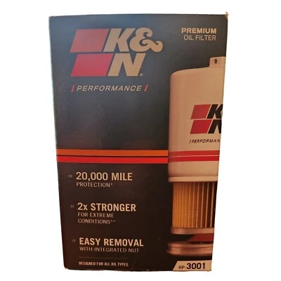 Filtro de aceite de motor K&N Premium HP-3001 nuevo en caja/sin usar Foto 1 de 4